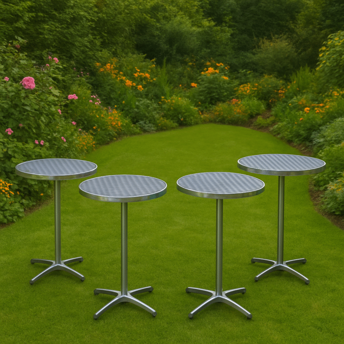 Poseur Aluminium Bar Table 60cm Top - Image 2