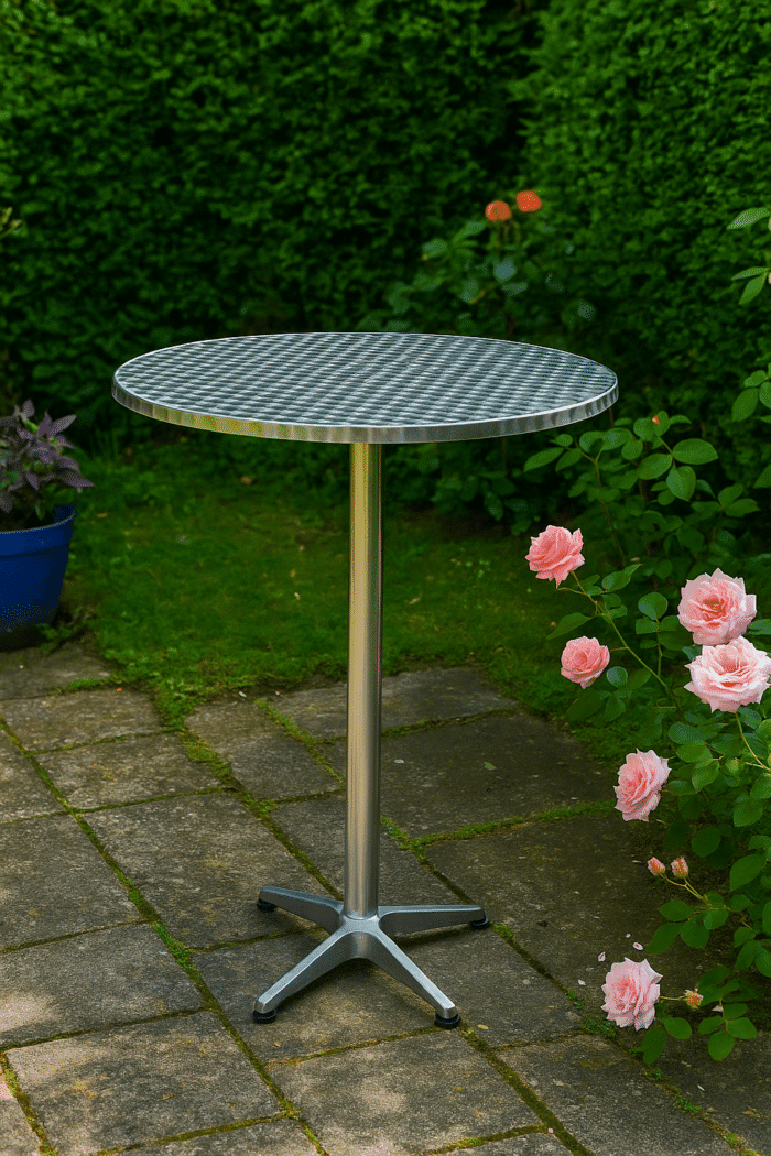 Poseur Aluminium Bar Table 60cm Top