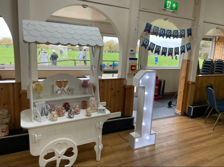 Sweet Cart with Glassware & Decorations - Image 3