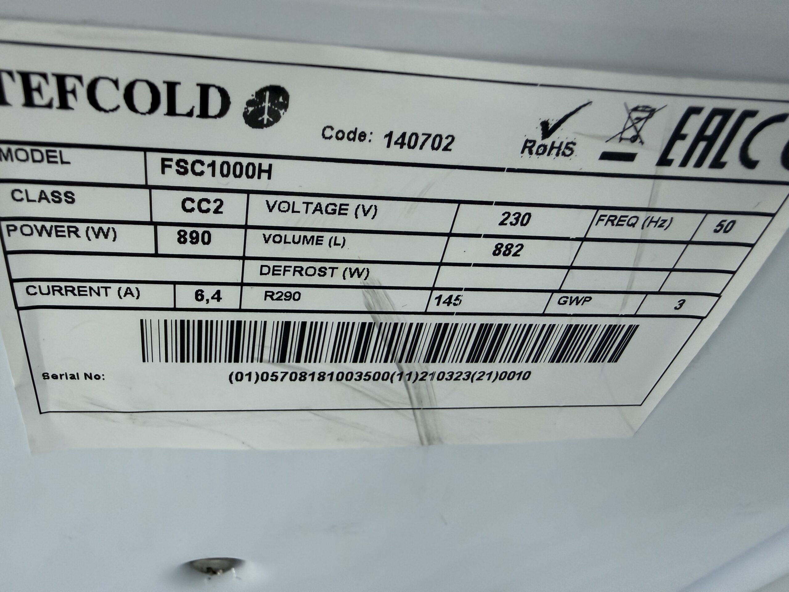 Tefcold Double Upright Double Door Fridge - Image 3