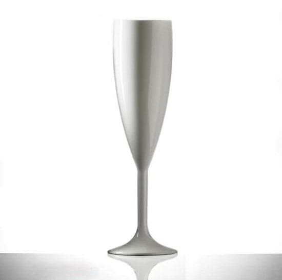 White Polycarbonate Champagne Flute